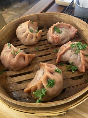 5 vegan momos   at Bodja in Brussels