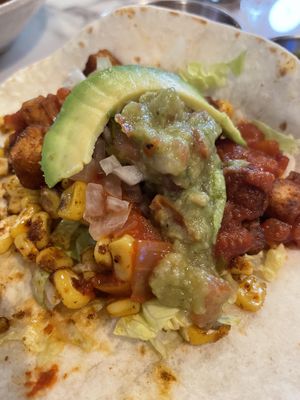 Tempeh taco - close-up  at Hola Avo - I'Park Mall in Seoul