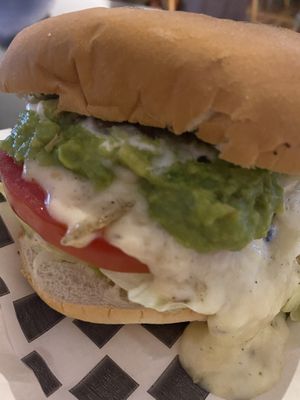 LTR Burger plus avo and cheese  at Estallido Vegano in Santiago