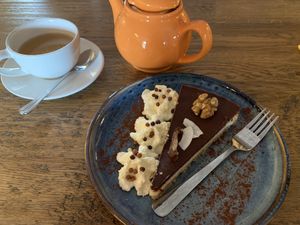 Coconut Chocolate cake  at Tibetan Convention Tea House in Florennes