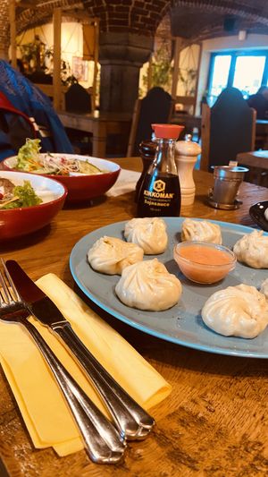 classic momos with tofu, cheese, vegetables and champignons   at Tibetan Convention Tea House in Florennes