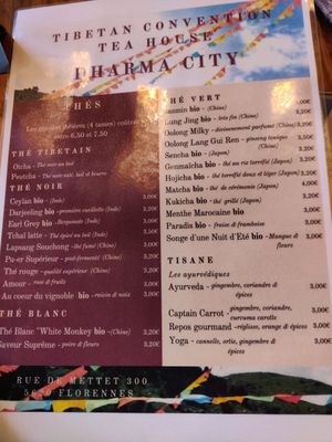 Les boissons at Tibetan Convention Tea House in Florennes