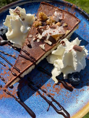 coconut and nut cake. Homemade delight  at Tibetan Convention Tea House in Florennes