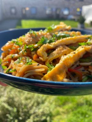 Chowmein at Tibetan Convention Tea House in Florennes