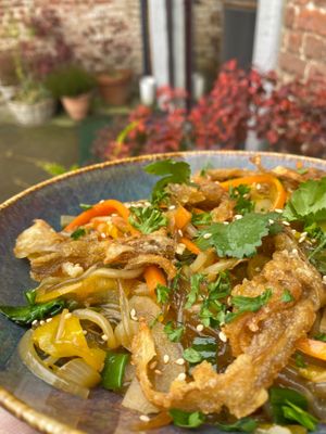 Nouille de patate douce, Japche! at Tibetan Convention Tea House in Florennes