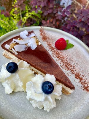 Gateau coco-noix, un incontournable at Tibetan Convention Tea House in Florennes