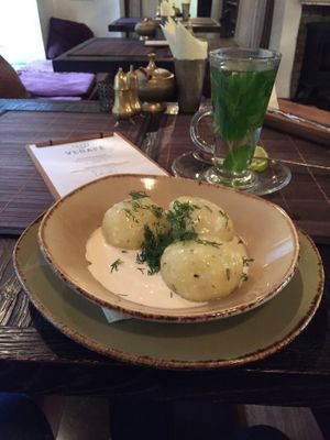 Polish Paneer Dumplings at Vegafe - Augustijonu Str. in Vilnius