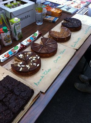 Cakes at Vegan Folie's in Paris