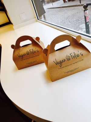 Take away cakes yummy! at Vegan Folie's in Paris