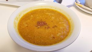 Soup of the day at Vegan Folie's in Paris