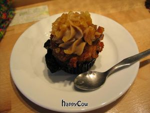 The Cupcake du Jour the day we went -- chestnut cream and orange confiture! at Vegan Folie's in Paris