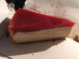 Vegan strawberry and lemon cheesecake. So good!  at Vegan Folie's in Paris
