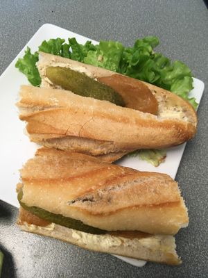 “Chicken” baguette   at Vegan Folie's in Paris