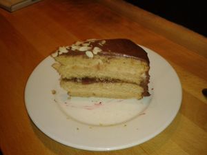 Layer cake with chestnut cream at Vegan Folie's in Paris