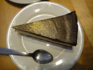 Peanut butter and chocolate cheesecake :)  at Vegan Folie's in Paris