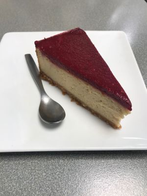 Raspberry cheesecake! at Vegan Folie's in Paris