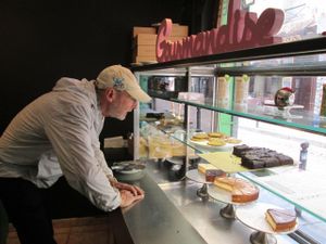 The vegan cakes are mouthwatering. at Vegan Folie's in Paris