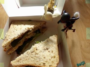 Club sandwichs at Vegan Folie's in Paris