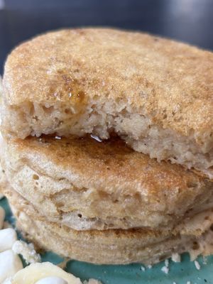 Havermout pancakes 9,50€
Citroen koekkruimels 1€
Banaan 1,50€
Vegan Marshmallows 1,50€
Cookie dough ijs 2€  at Pancake District in Dordrecht