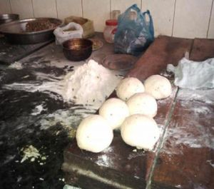 Step 1 - The Dough at Majha Kulcha Shop in Amritsar