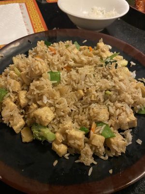Veggie fried rice with tofu no egg  at Chopstix Asian Bistro in Rock Springs