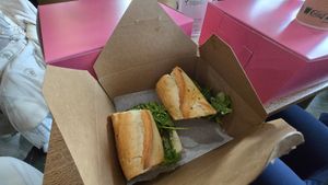 Shroomy chimichurri sandwich at Lost Sock Roasters in Washington