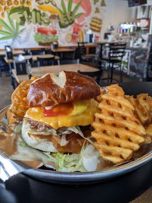 "Friday" which is a basic burger at Twisted Plants in Milwaukee