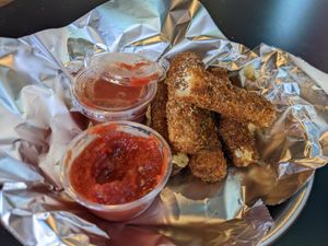 Mozerella sticks at Twisted Plants in Milwaukee