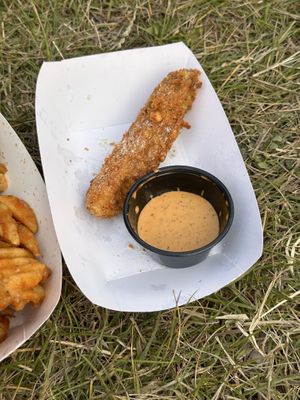 The last lone fried pickle   at Twisted Plants in Milwaukee