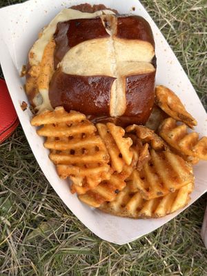 The Superbad burger & fries  at Twisted Plants in Milwaukee