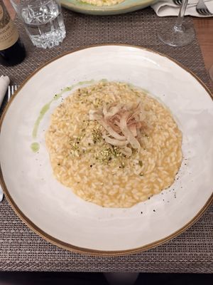 Pumpkin risotto at Manu Cucina E Vino in Genoa