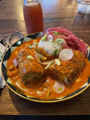 vegan corn on the cob curry  at Turquoise in Wicklow