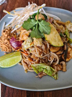 Pad Thai noodles at Plants of Roselyn in South East London