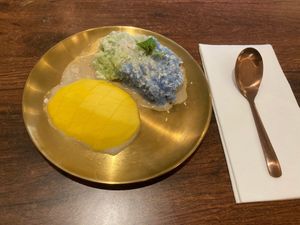 Mango sticky rice at Plants of Roselyn in South East London