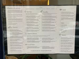 Menu at Plants of Roselyn in South East London