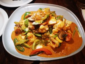 Peanut Satay Tofu at Plants of Roselyn in South East London