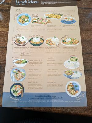 Lunch menu early May at Plants of Roselyn in South East London