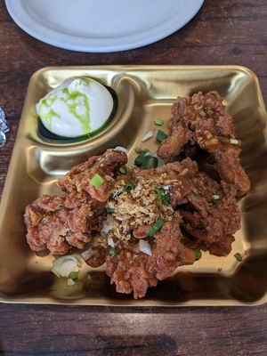Fried oyster mushrooms with mayo at Plants of Roselyn in South East London