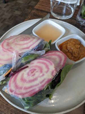 Spring rolls at Plants of Roselyn in South East London