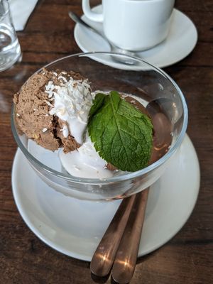 Chickpea chocolate ice cream at Plants of Roselyn in South East London