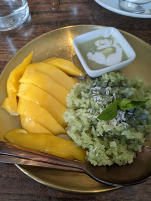 Mango coconut rice at Plants of Roselyn in South East London