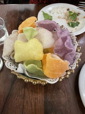 Vegan prawn crackers!  at Plants of Roselyn in South East London