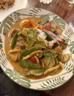 Peanut tofu 😍  at Plants of Roselyn in South East London