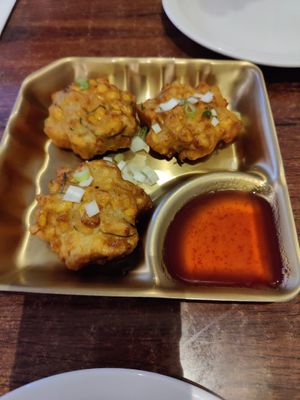 Sweetcorn cakes #Veganuary at Plants of Roselyn in South East London