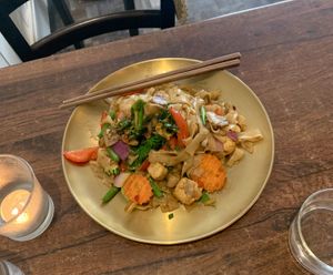 Pad Kee Mao Noodles (GF)  at Plants of Roselyn in South East London