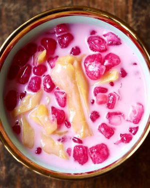 Red Rubies dessert at Plants of Roselyn in South East London