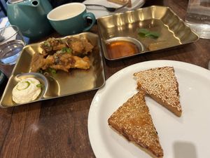 A Mushroom Shakes the world & Sesame Praw’n on Toastt  at Plants of Roselyn in South East London