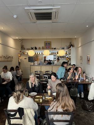 Inside the upstairs dinning area  at Plants of Roselyn in South East London