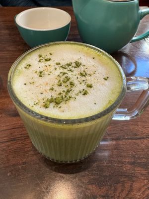 Matcha latte at Plants of Roselyn in South East London