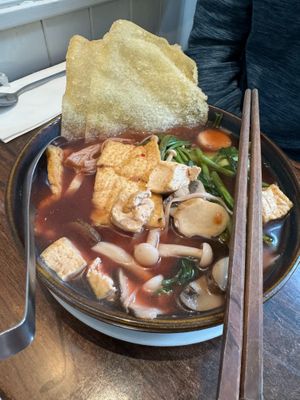 "Yen ta fo" noodles at Plants of Roselyn in South East London
